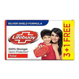 Lifebuoy Total Soap, 125 g Pack of 4 with  Buy 3 Get 1 Free 